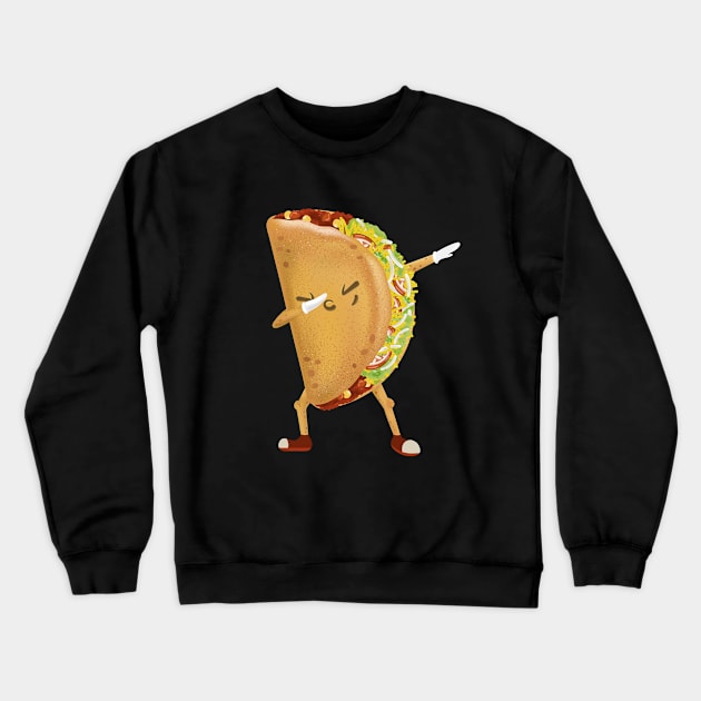 Dabbing Taco Funny taco lover shirt Crewneck Sweatshirt by HamilcArt